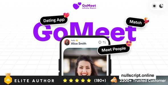 GoMeet Nulled v1.1 - Complete Social Dating Mobile App | Online Dating | Match, Chat & Video Dating